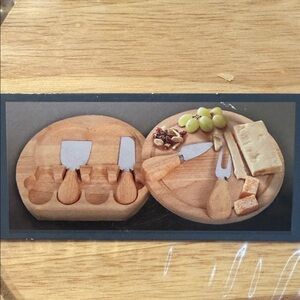 Wooden Cheese Board Set NEW
